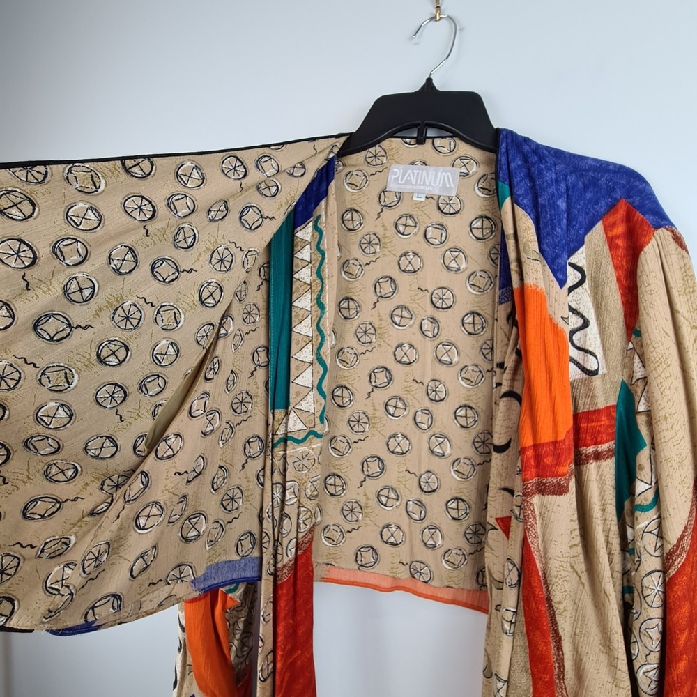 VTG Platinum Dorothy Schoelen Color Block Blazer Large Art To Wear Unique Retro - Picture 7 of 10